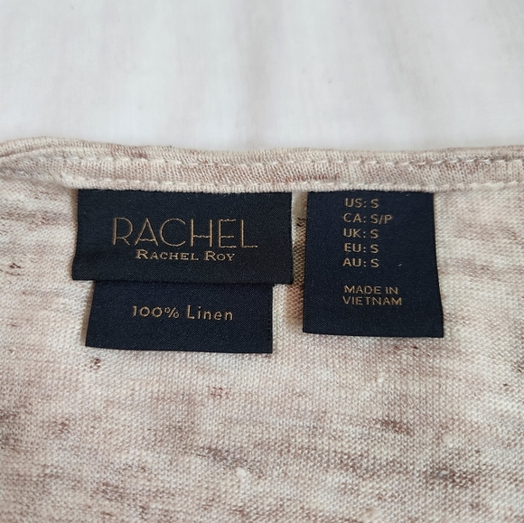 RACHEL Rachel Roy Tops Rachel Rachel Roy Linen Tshirt Top Flutter Sleeves Beige S Poshmark